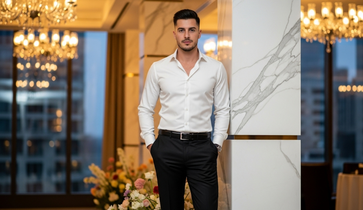 7 Essential Tips: White Dress Shirt Black Suit Wedding Guest Style Guide