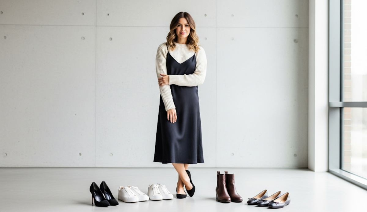 8 Perfect Shoe Choices When Wearing Sweater Over Dress for Different Occasions