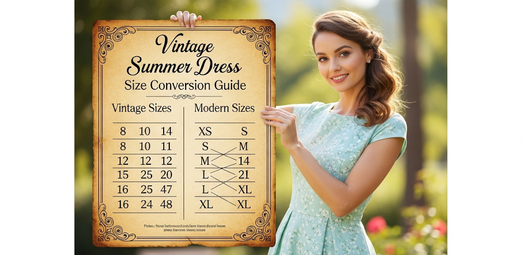 Complete Vintage Dress Size Chart Guide Ensures Perfect Fit Always