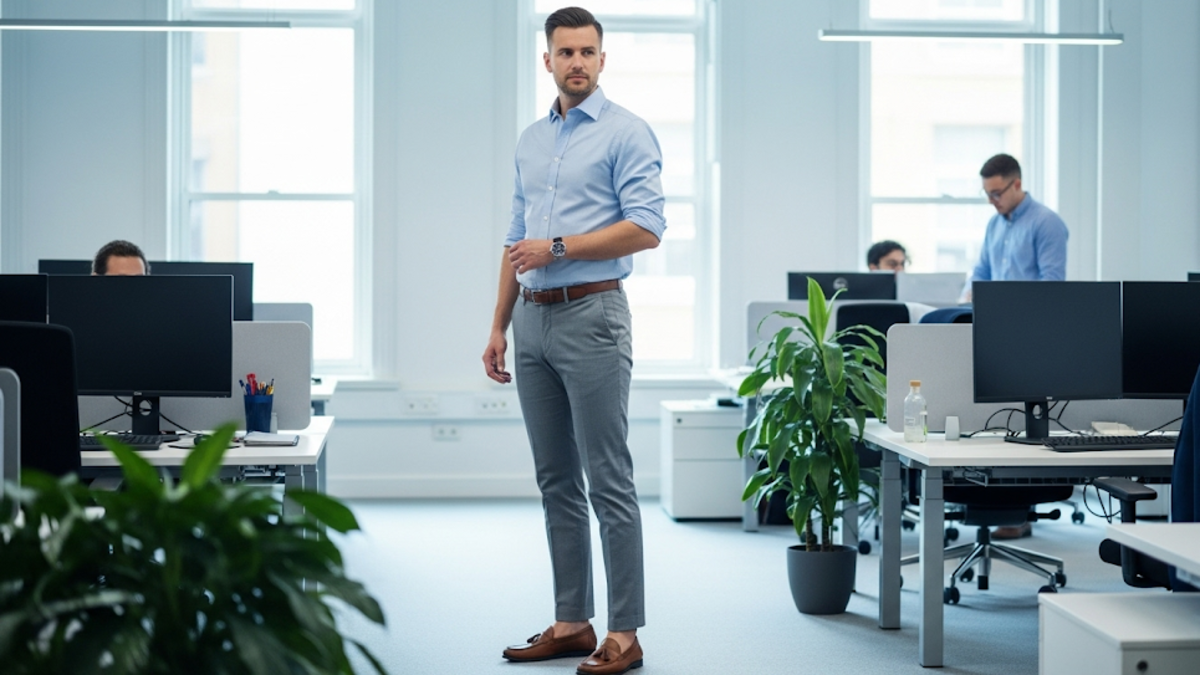 5 Perfect Ways: Light Blue Oxford Grey Chinos Casual Friday