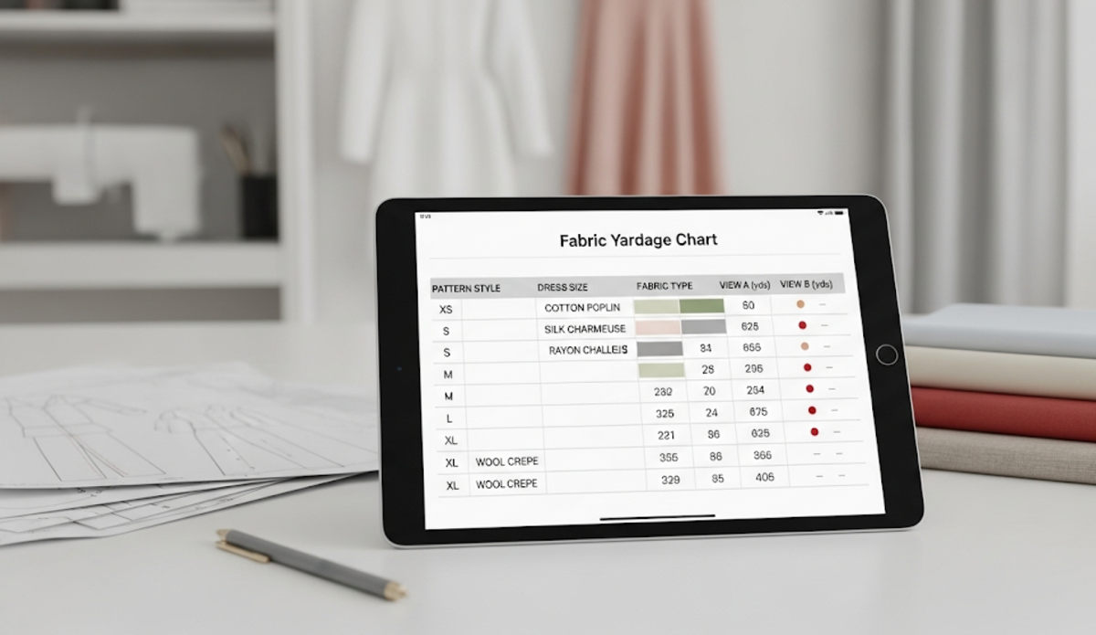 10 Essential Rules: Fabric Yardage Chart Commercial Dress Sewing Patterns Guide