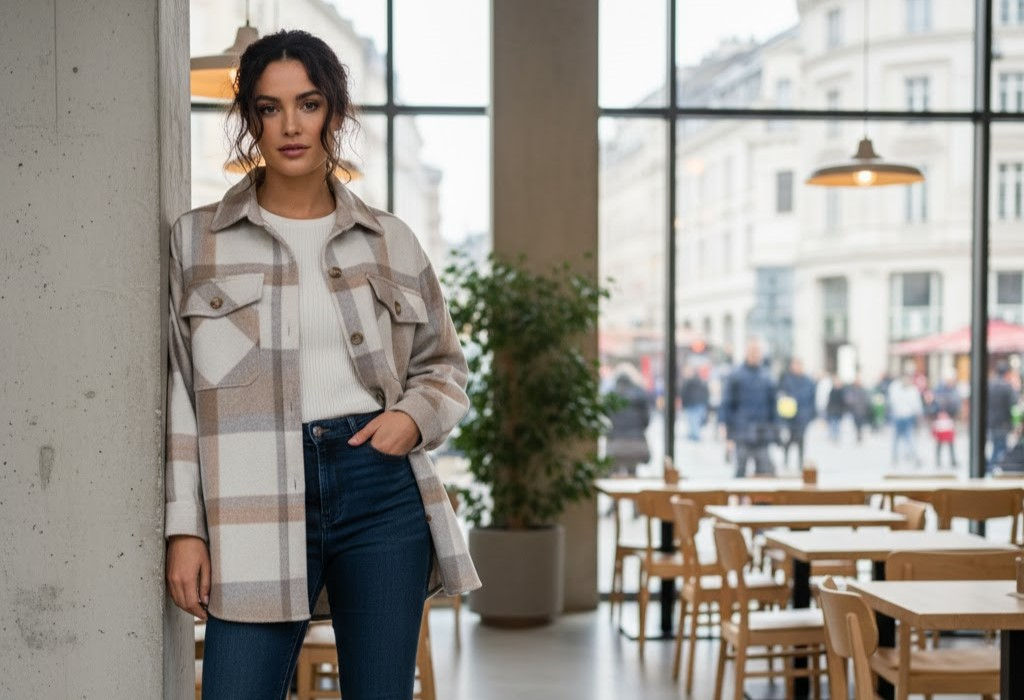 10 Game-Changing Neutral Flannel Jacket Women Beige Gray Tan Styles