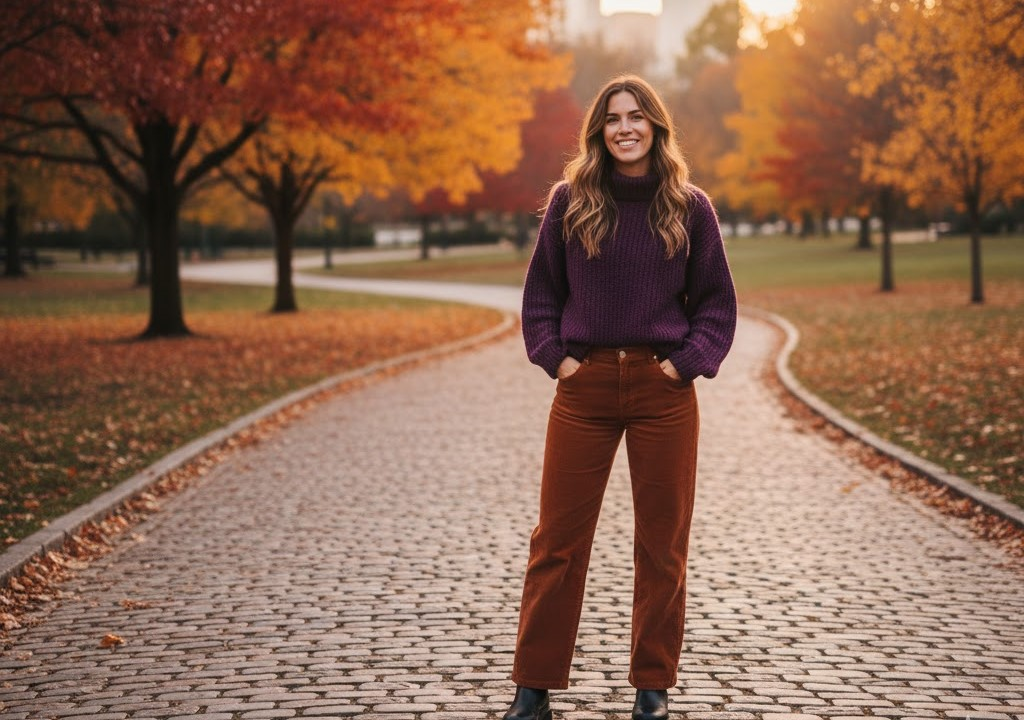 17 Stunning Purple Sweater Fall Outfit Ideas Today