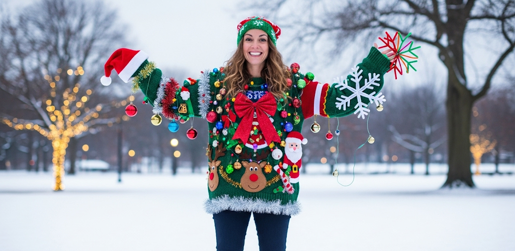 30 Brilliant DIY Ugly Sweater Ideas Women Create Easily