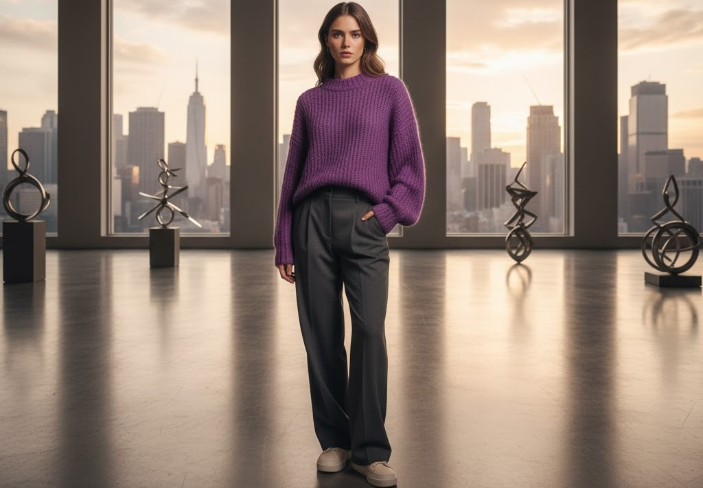 8 Bold Chunky Purple Knit Women Styles Worth Trying