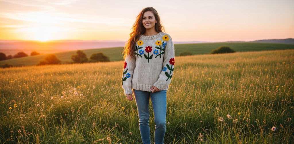 7 Stunning Embroidered Flower Sweaters Women Adore