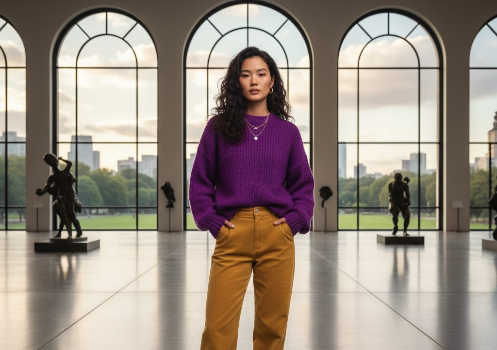 10 Perfect Colors With Purple Sweater Combinations You’ll Love