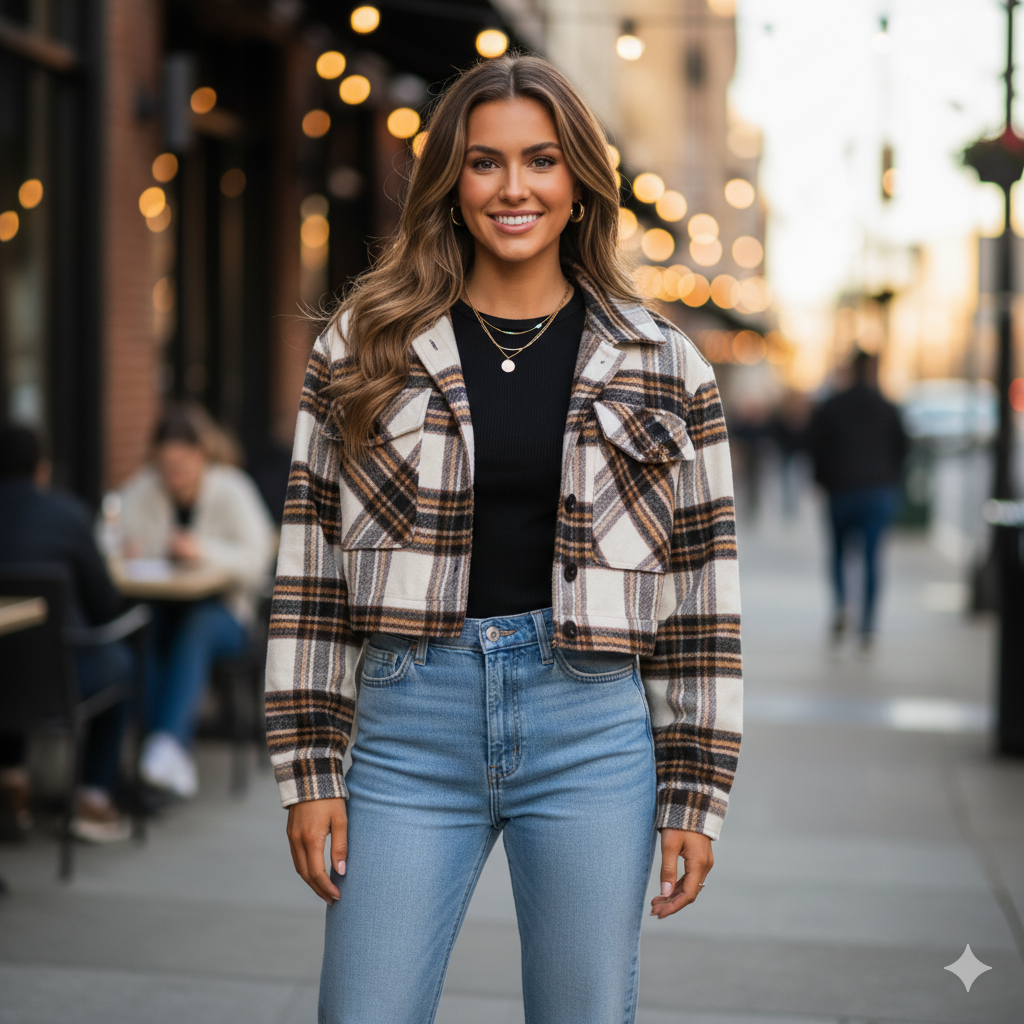 9 Modern Cropped Flannel Jackets That Beautifully Flatter Every Figure and Body Type