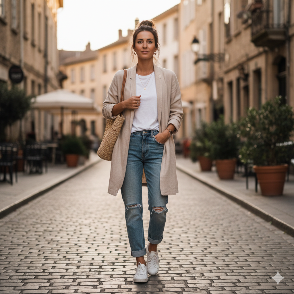 20 Effortless Casual Linen Jacket Jeans Outfit Ideas