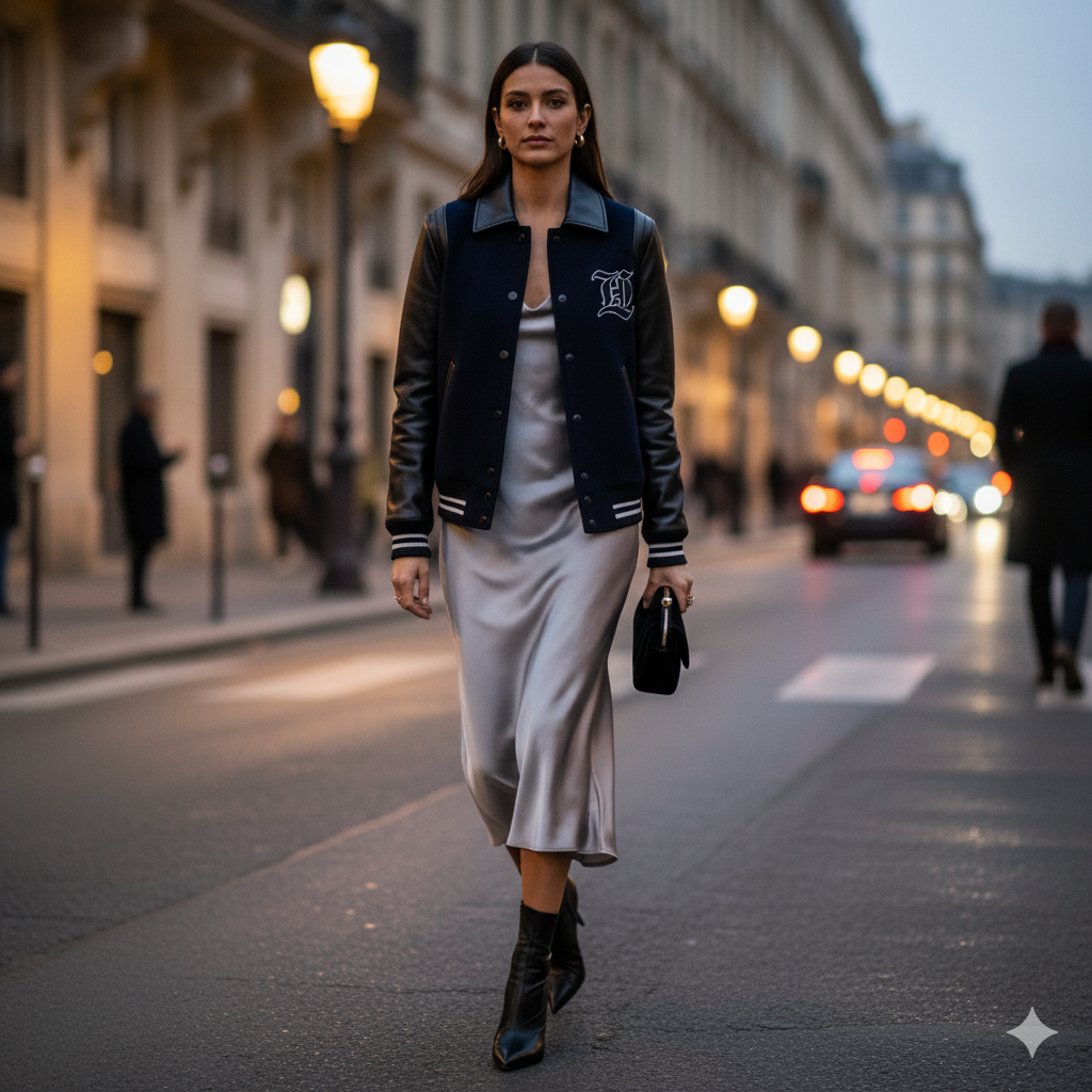 8 Stunning Varsity Jacket Dress Pairings to Master Mixed Aesthetic Styles Now