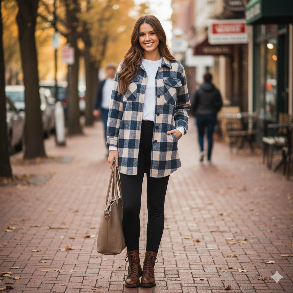 25 Stunning Flannel Leggings Boots Outfits That Turn Heads