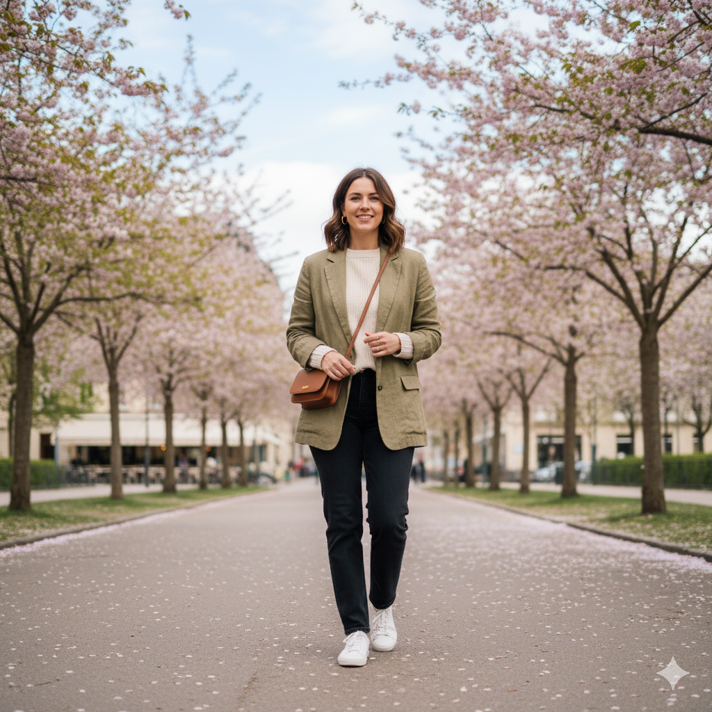 8 Brilliant Spring Transition Styling Ideas with Lightweight Linen Jackets