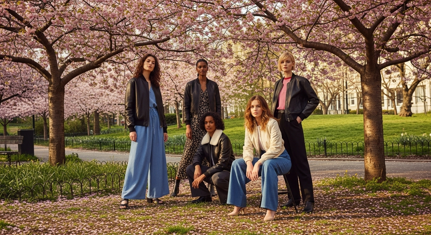 12 Perfect Spring Transition Outfits With Leather Bomber Jackets