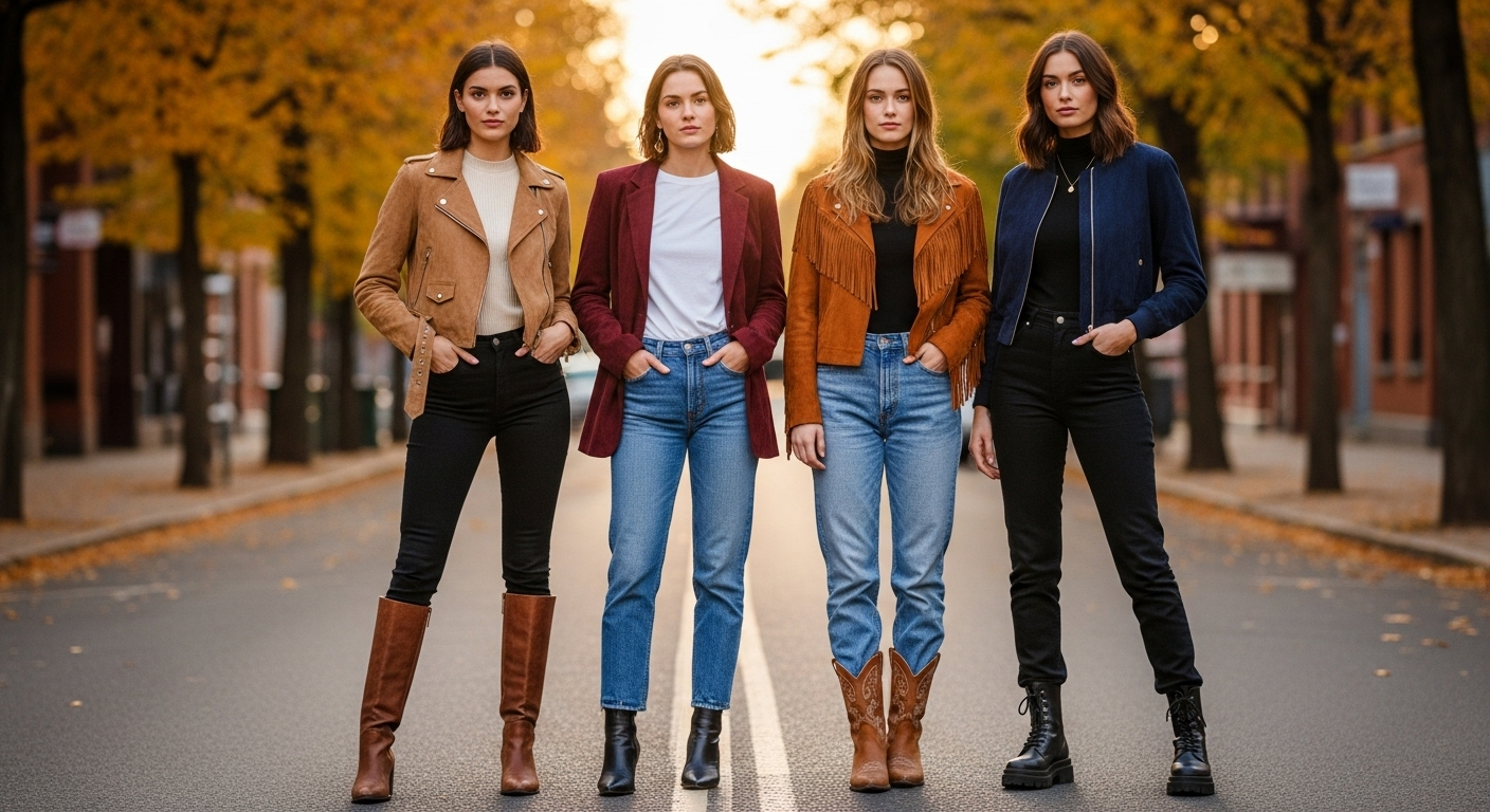 2 Timeless Suede Jacket Jeans Boots: Perfect Classic Combinations