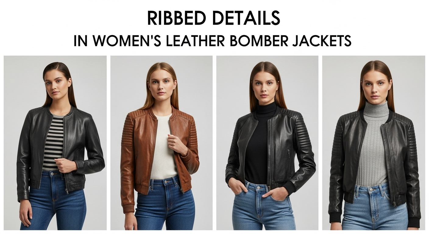 7 Critical Reasons: Ribbed Details Women’s Leather Bombers