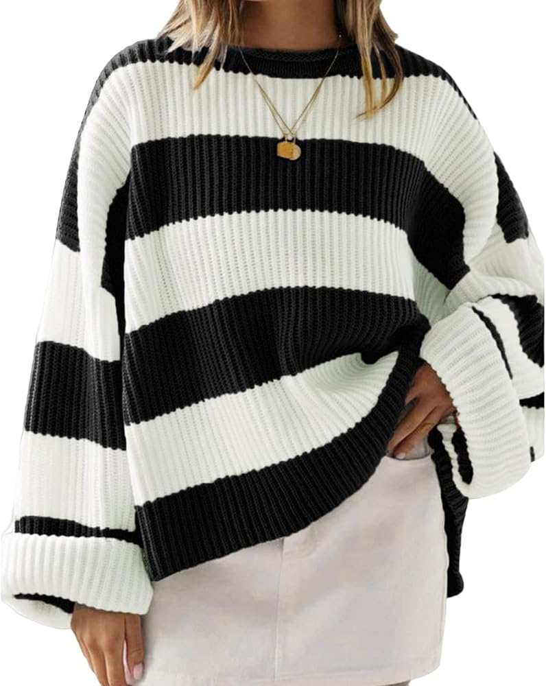 Long Striped Sweaters for Women Casual Outfits