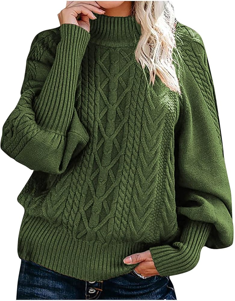 Chunky Knit Turtleneck Sweaters Women Winter